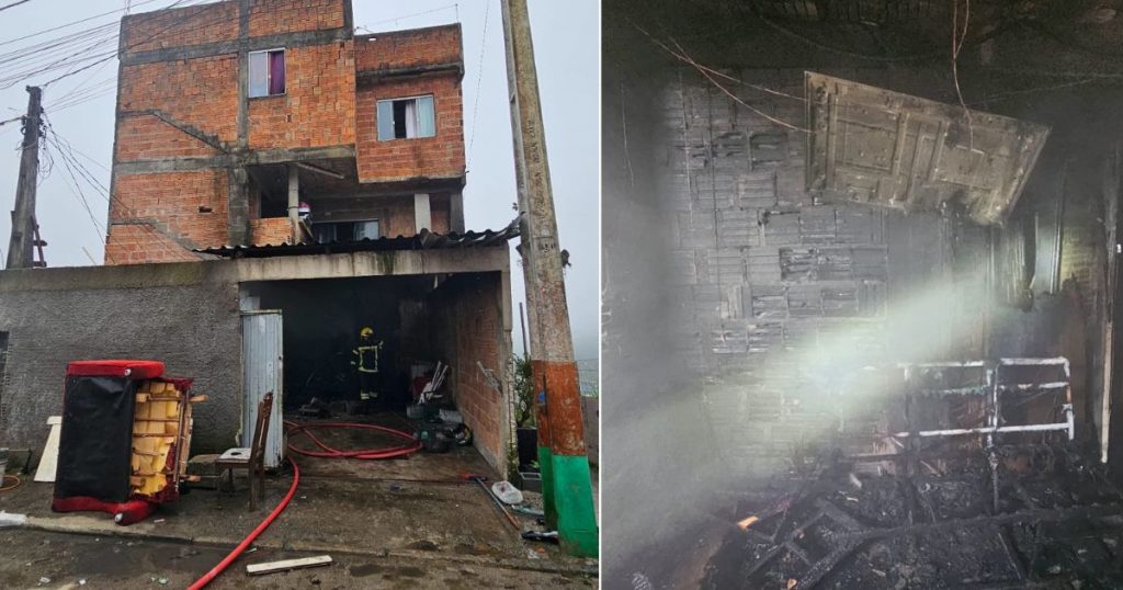 Incêndio atinge residência de três andares no Monte Alegre, em Camboriú