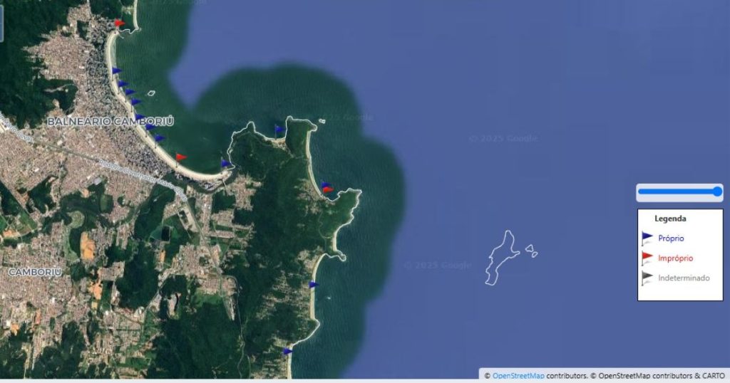 Relatório de balneabilidade aponta dois pontos impróprios para banho na Praia Central de Balneário Camboriú; saiba quais