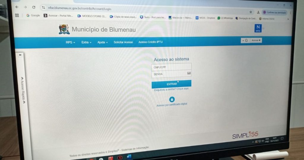 Blumenau atualiza sistema Nota Blu para adequação à Reforma Tributária de 2026